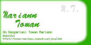 mariann toman business card